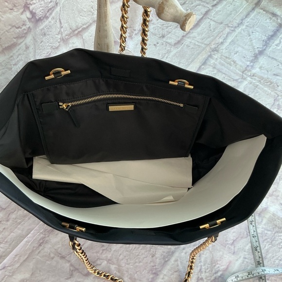 Tory Burch Ella Chain Black Nylon Tote Bag - Picture 13 of 13